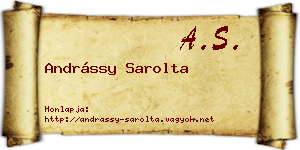 Andrássy Sarolta névjegykártya